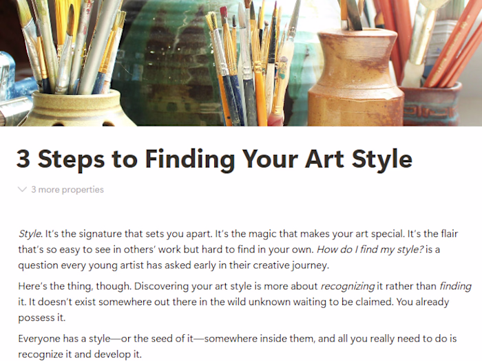 Article writing | "How to Find Your Art Style"