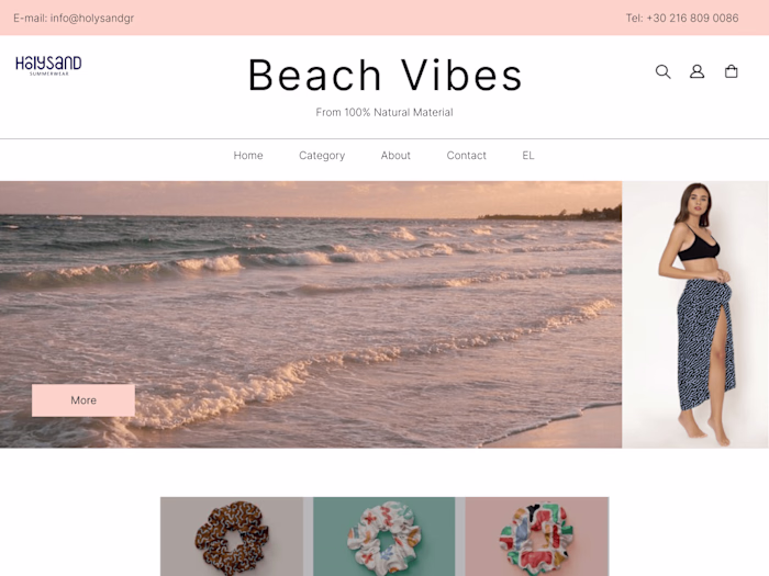 E-commerce Platform User Interface For HolySand Website