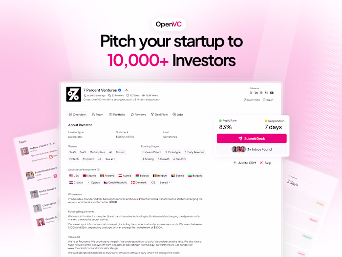 OpenVC Investor Profiles Redesign