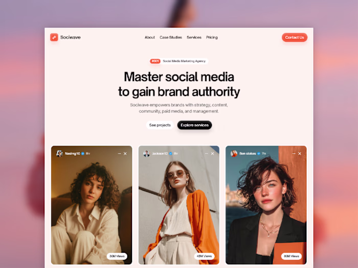 Hero section from the next Social Media Marketing Agency #fr...