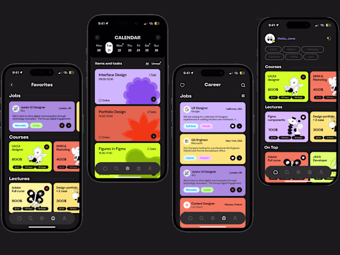 Designed a mobile career and