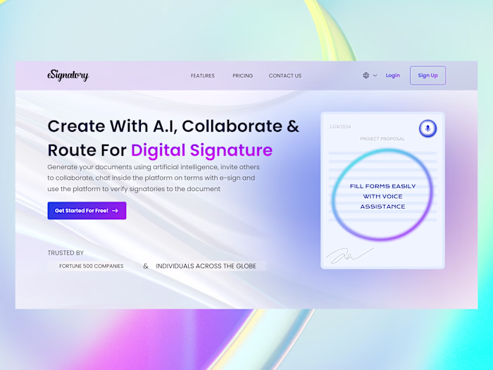 AI Integrated E-sign Mobile / Web App Design
