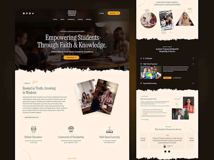 Advocate Christian Academy - Website