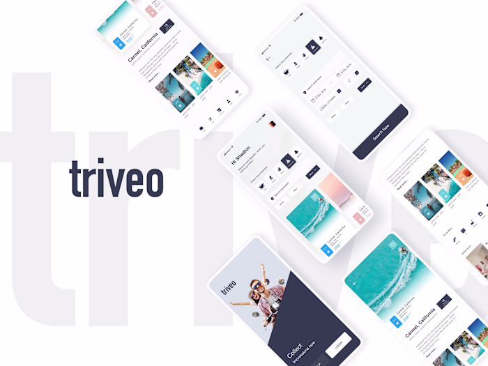 Triveo travel app ui