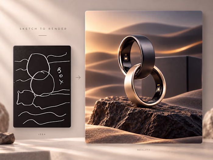 Create a Premium Product Image from a Smart Ring Sketch
