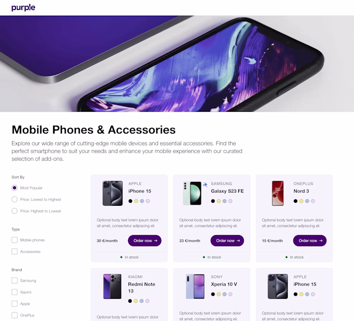E-Shop Frontend Development