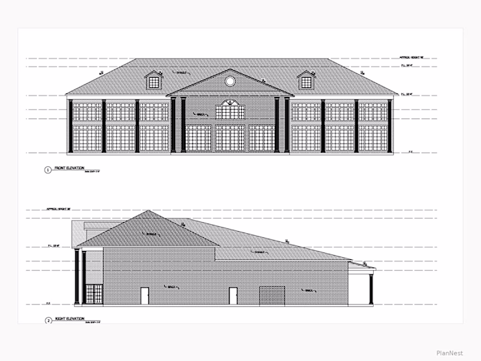 Event Venue – Front & Side Elevations