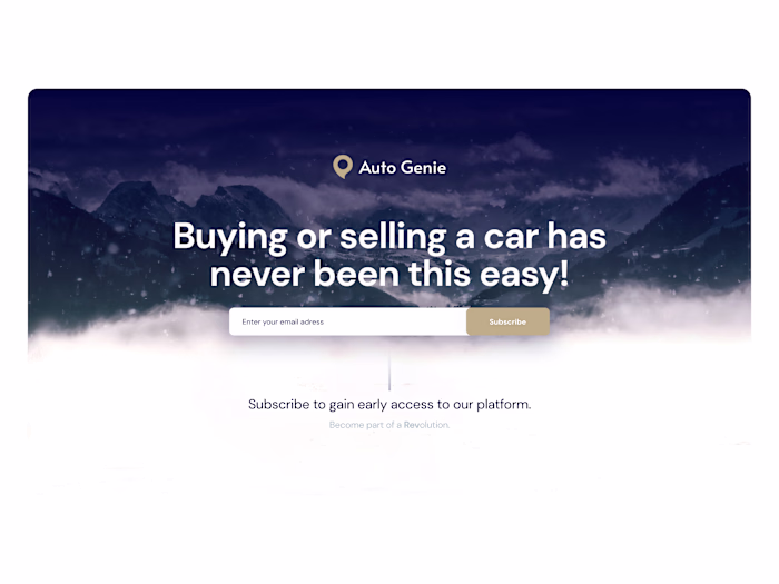 Created a sleek landing page for Auto Genie, a car buying/se...