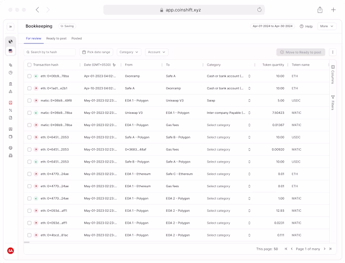 Onchain Bookkeeping