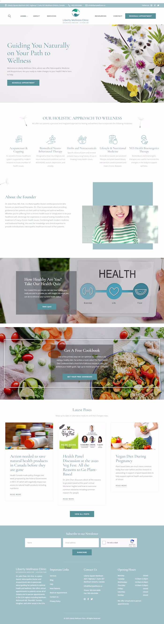 Complete website for wellness service 