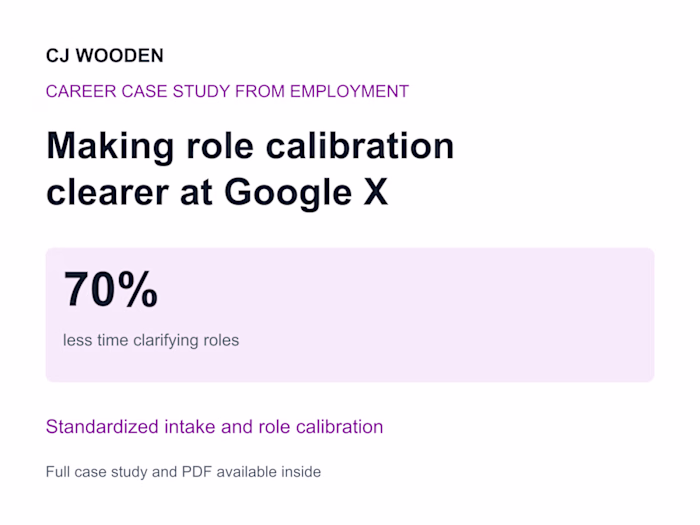 Making role calibration clearer at Google X