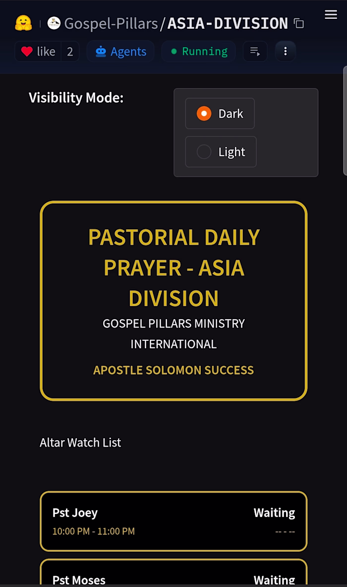 Pastoral prayer tracker application 