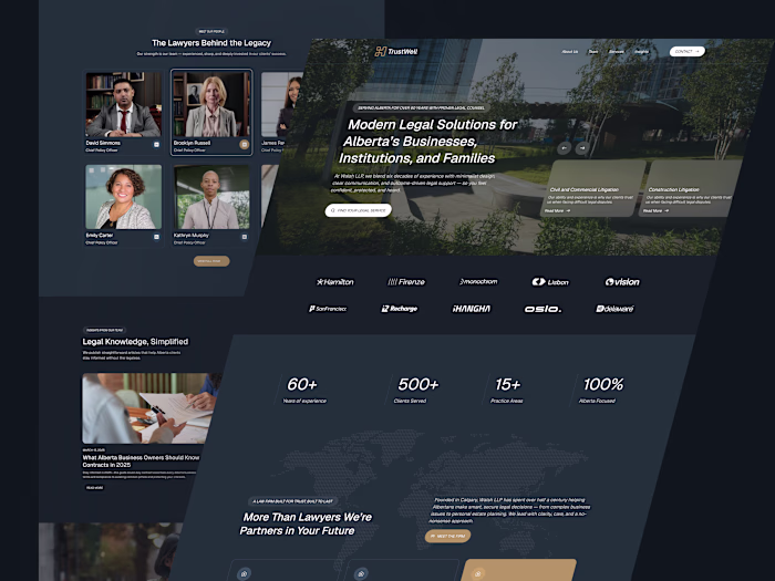 Businesses & Families Law Firm Website Home Page