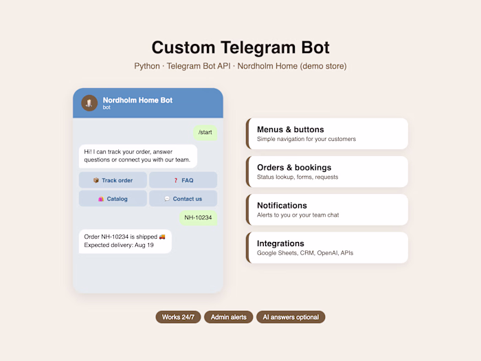 Concept design for a Telegram