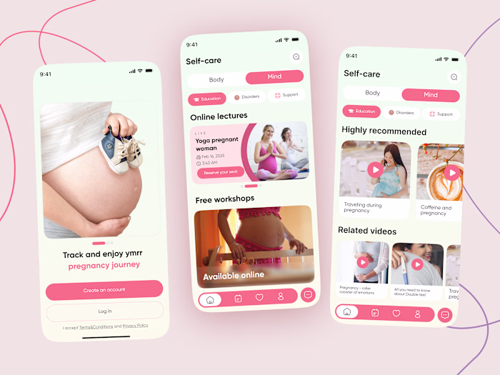 Pregnancy Support Mobile App Design