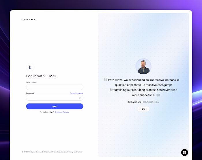 Hirize Dashboard