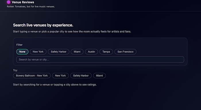 Redesigned the UI for Venue Reviews, a “Rotten Tomatoes for ...