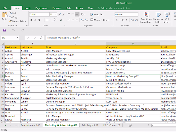 Advertising Companies Leads UAE