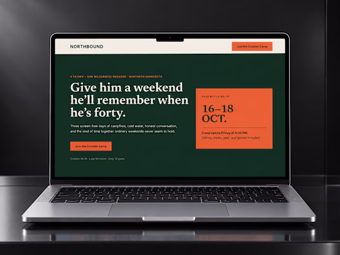 Northbound — Kajabi Camp Registration Landing Page