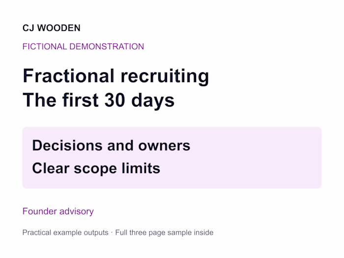 30 Day Fractional Recruiting Advisory Plan Demo