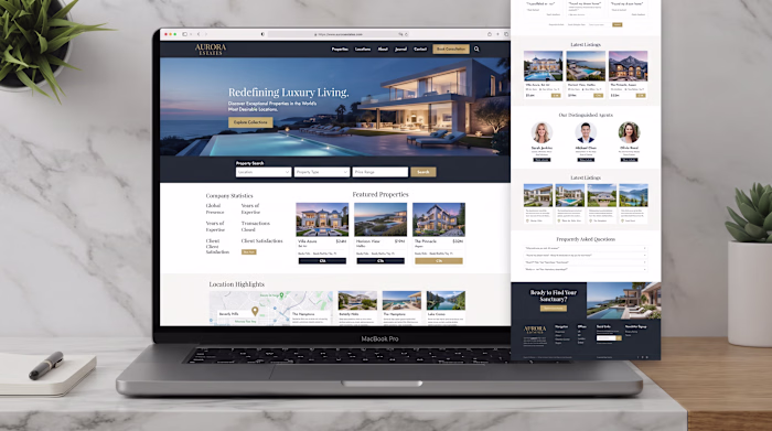 Real Estate Website Landing Page UI/UX Design, Luxury Proper...