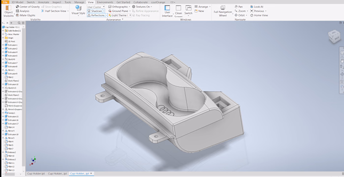 3D printable car cup holder