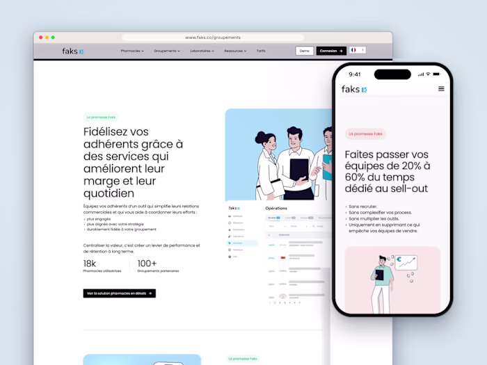 Faks, a Webflow redesign for a pharmacy SaaS