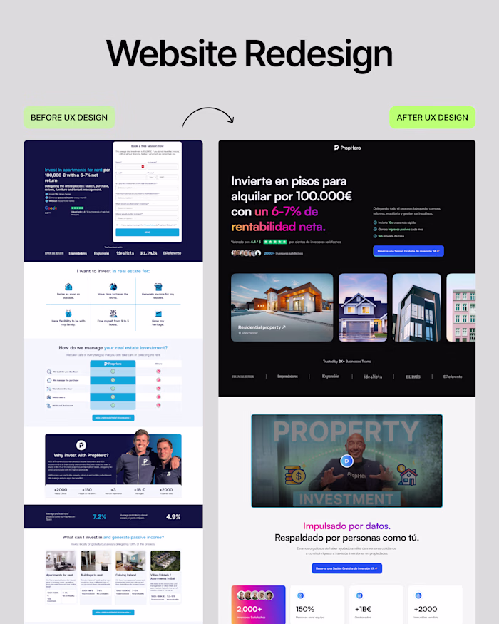 While redesigning PropHero’s landing page, 
I