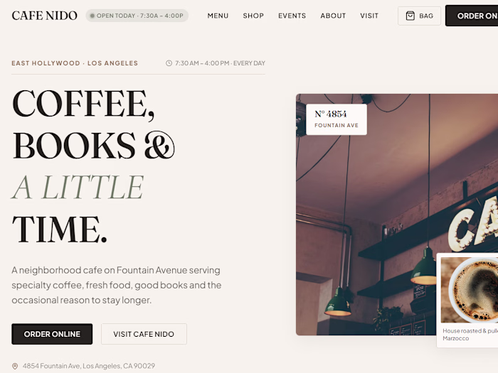 Cafe Nido | Coffee, Food & Community in Los Angeles