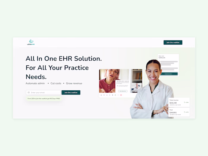 WithinEHR Landing Page Design
