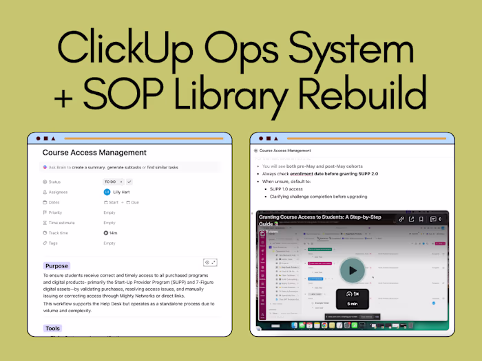 ClickUp Ops System & SOP Library Rebuild