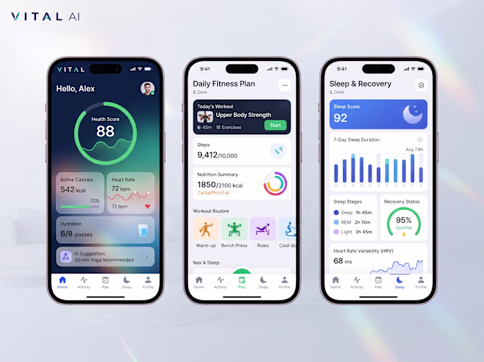 VITAL AI - AI Health & Wellness Assistant Mobile App UI & UX...