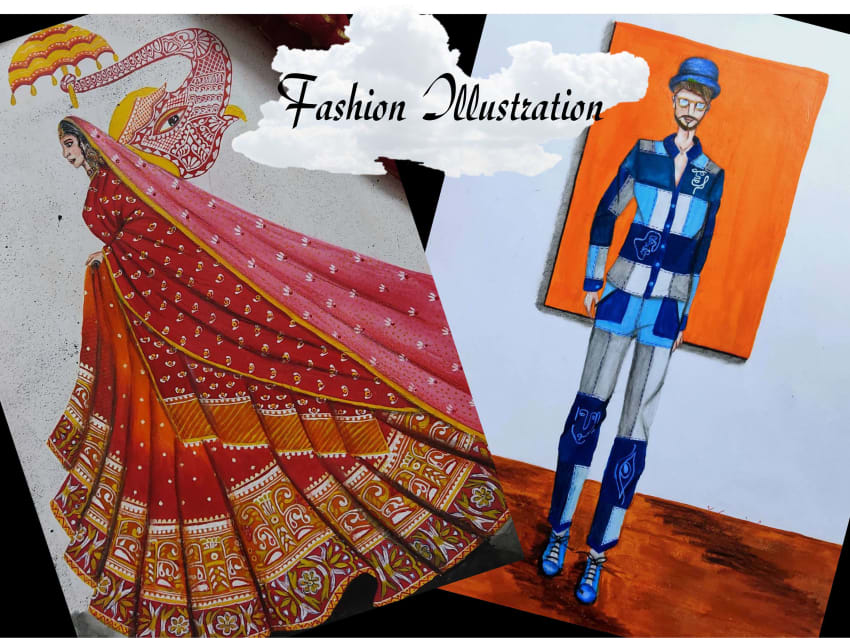 Indian Fashion Illustration Dress Drawings By Srabani Trendy Art Ideas   truongquoctesaigoneduvn