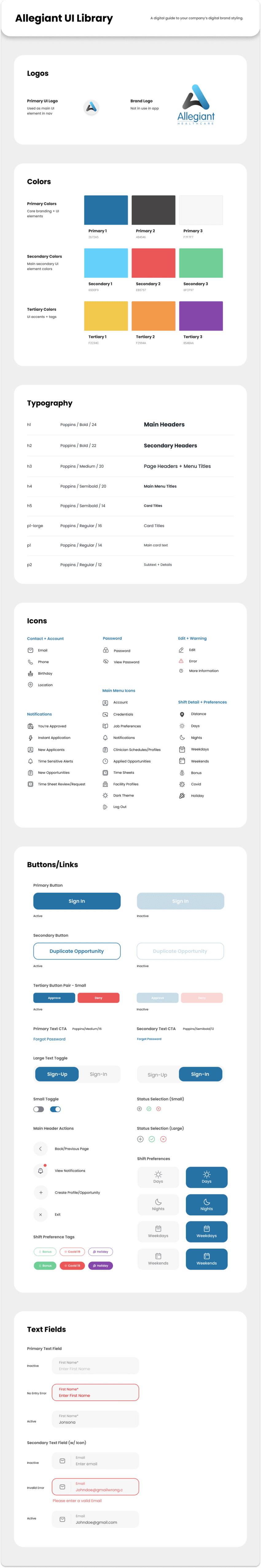 Allegiant healthcare mobile app design by nichole bosso