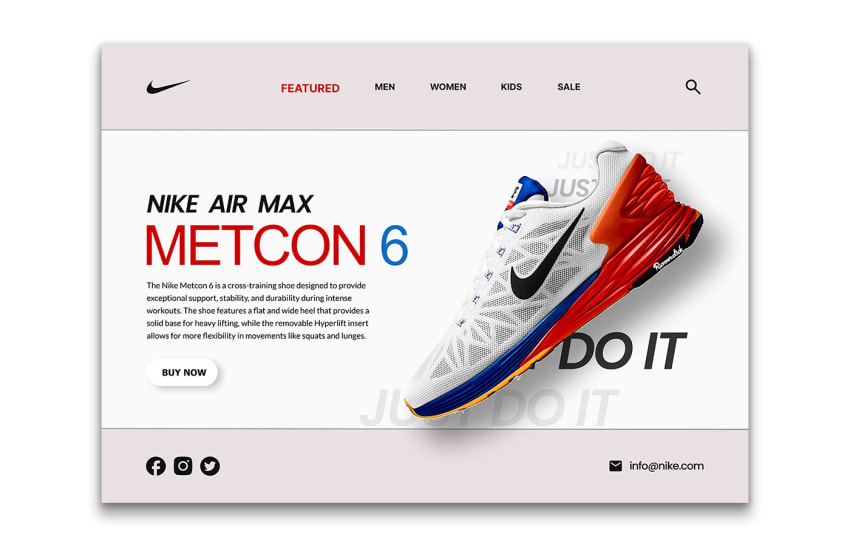 Nike web hot sale design