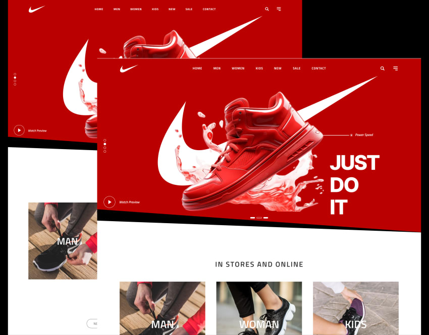 Nike website hot sale design