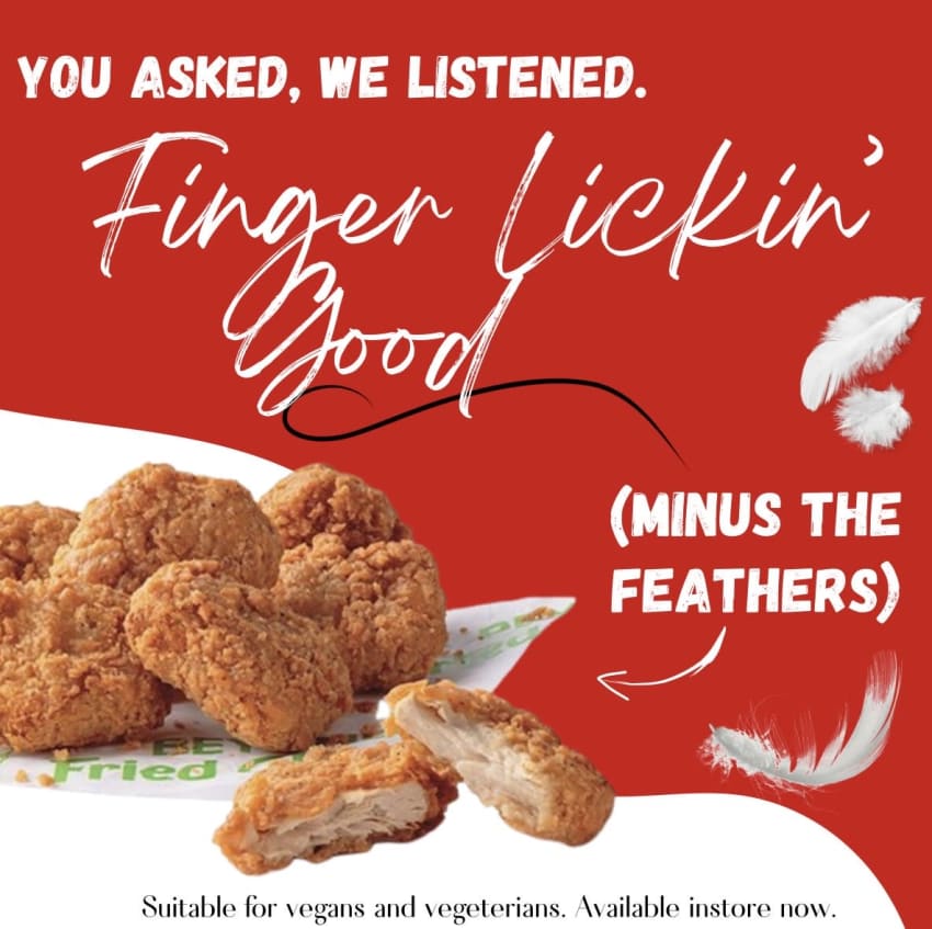 One Page Social Media Ad KFC vegan fried chicken. by Tahlia Maskey
