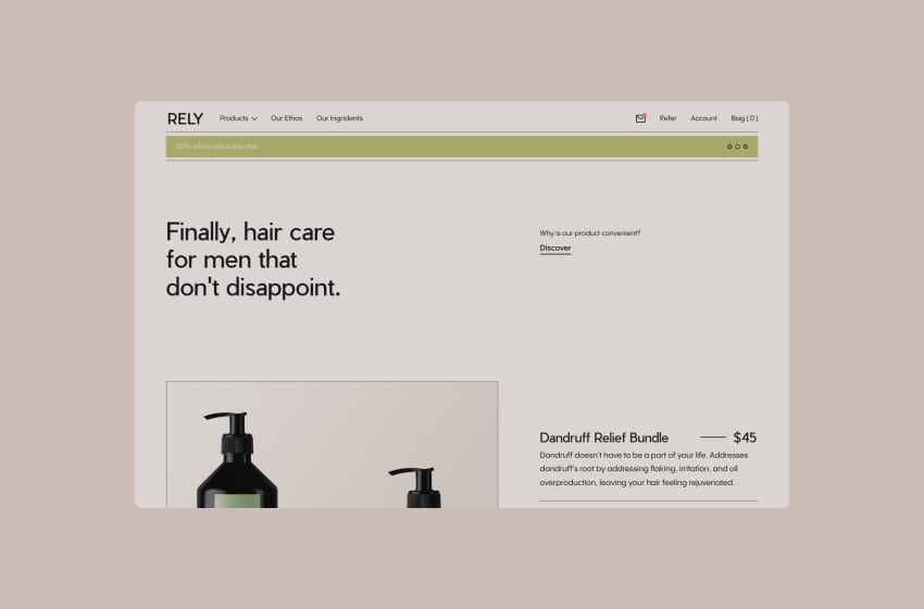 RELY. eCommerce Website Design by Mauro Semedo