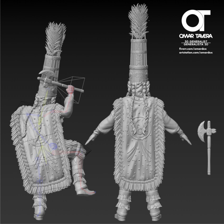 Bermuda Gombey Dancer for 3d print in chocolate by Omar Tavera