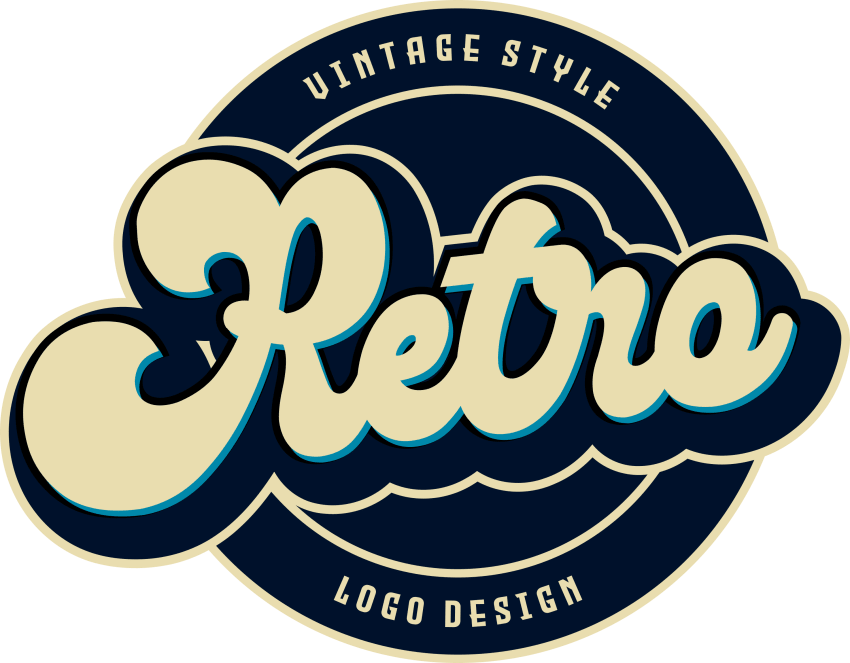 Retro typography logo by Sarim Khan