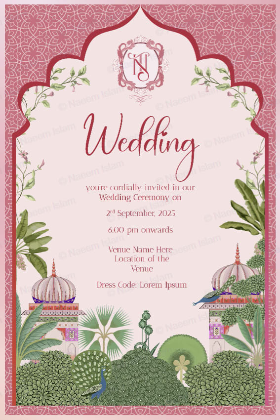 Traditional Mughal Theme Wedding Invitations Behance By Naeem Islam