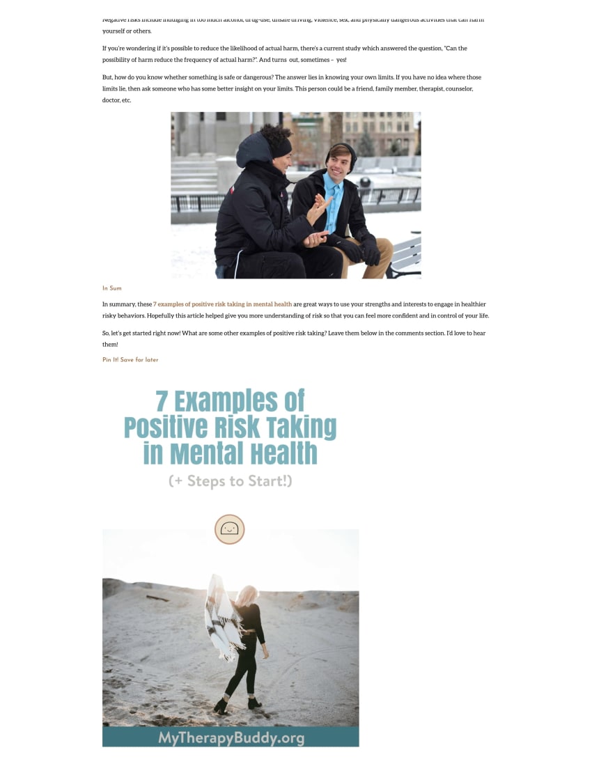 7 Examples of Positive Risk Taking in Mental Health by Ellyssa T.