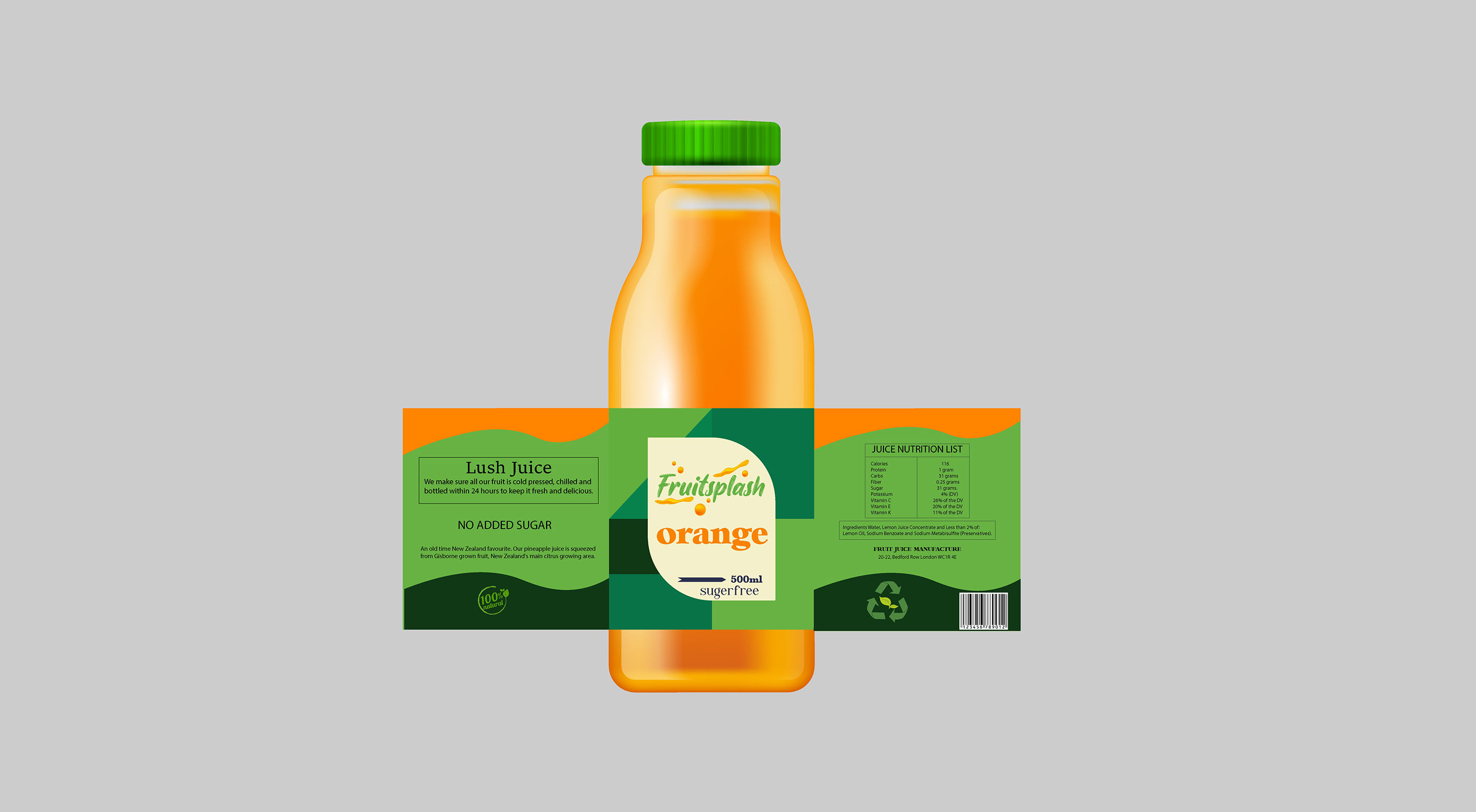 Juice cup label design. on Behance