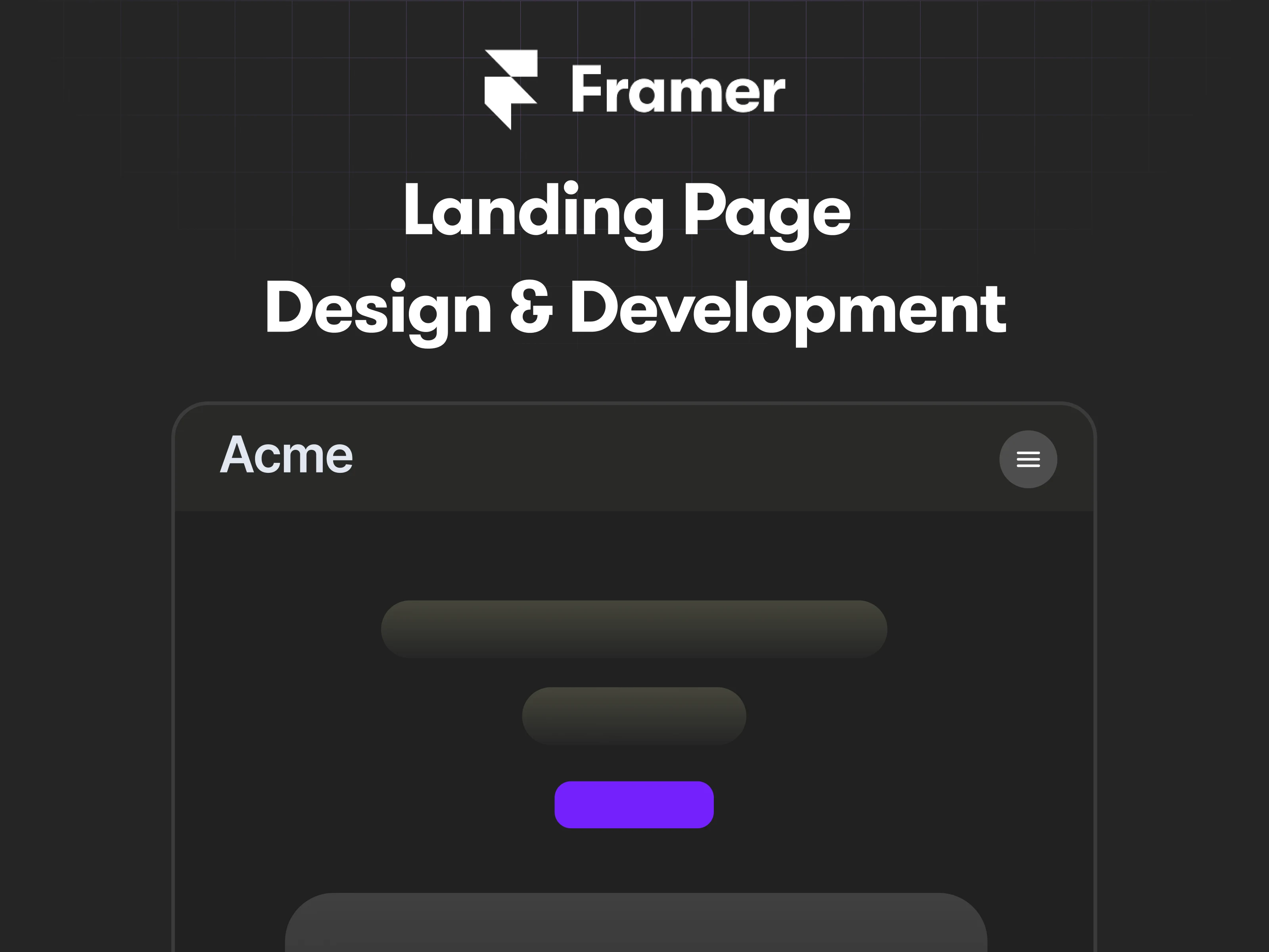 Framer Landing Page Design & Development , a service by Prathamesh Agrawal