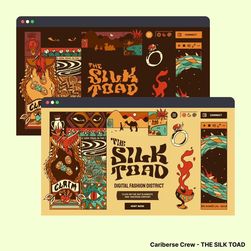 Light and Dark modes (referenced as "moods") for the Homepage screen.