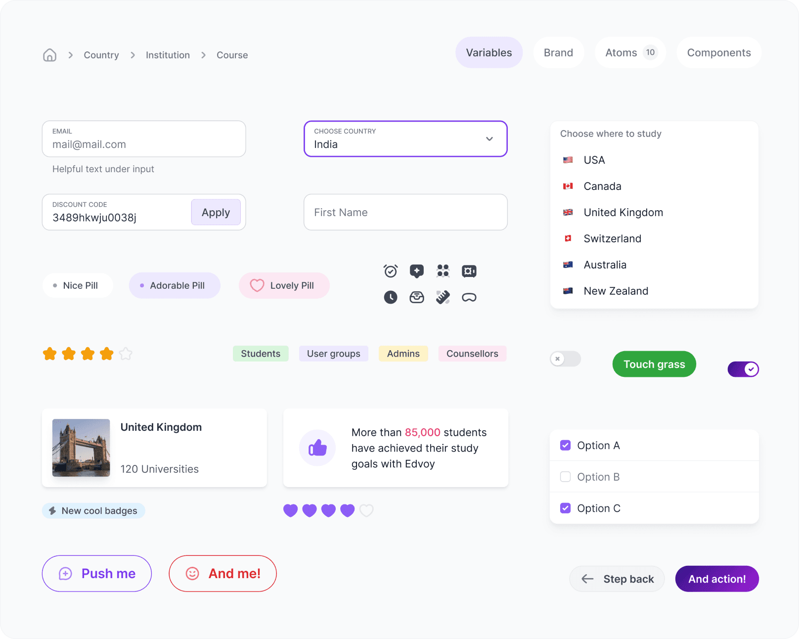 Design system components