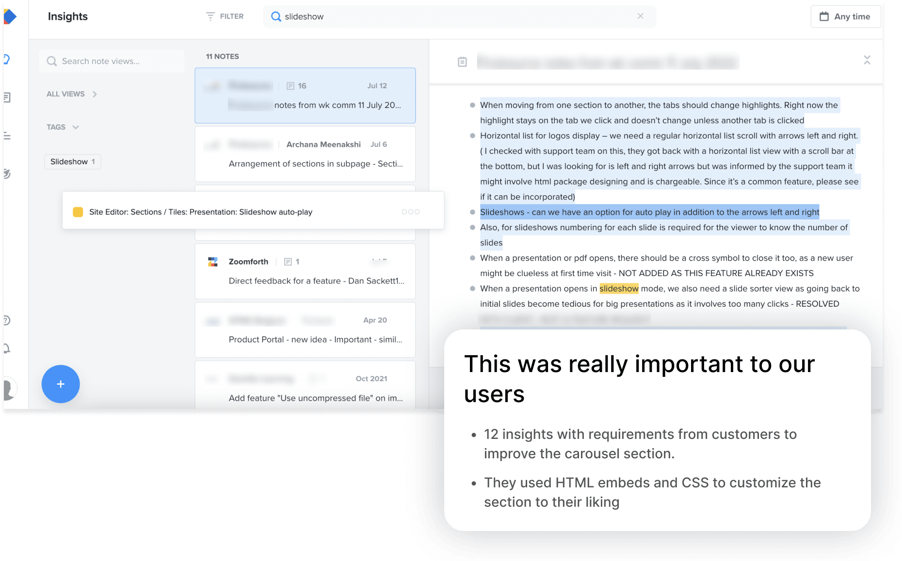 Screen capture showcasing challenges and requests from users  