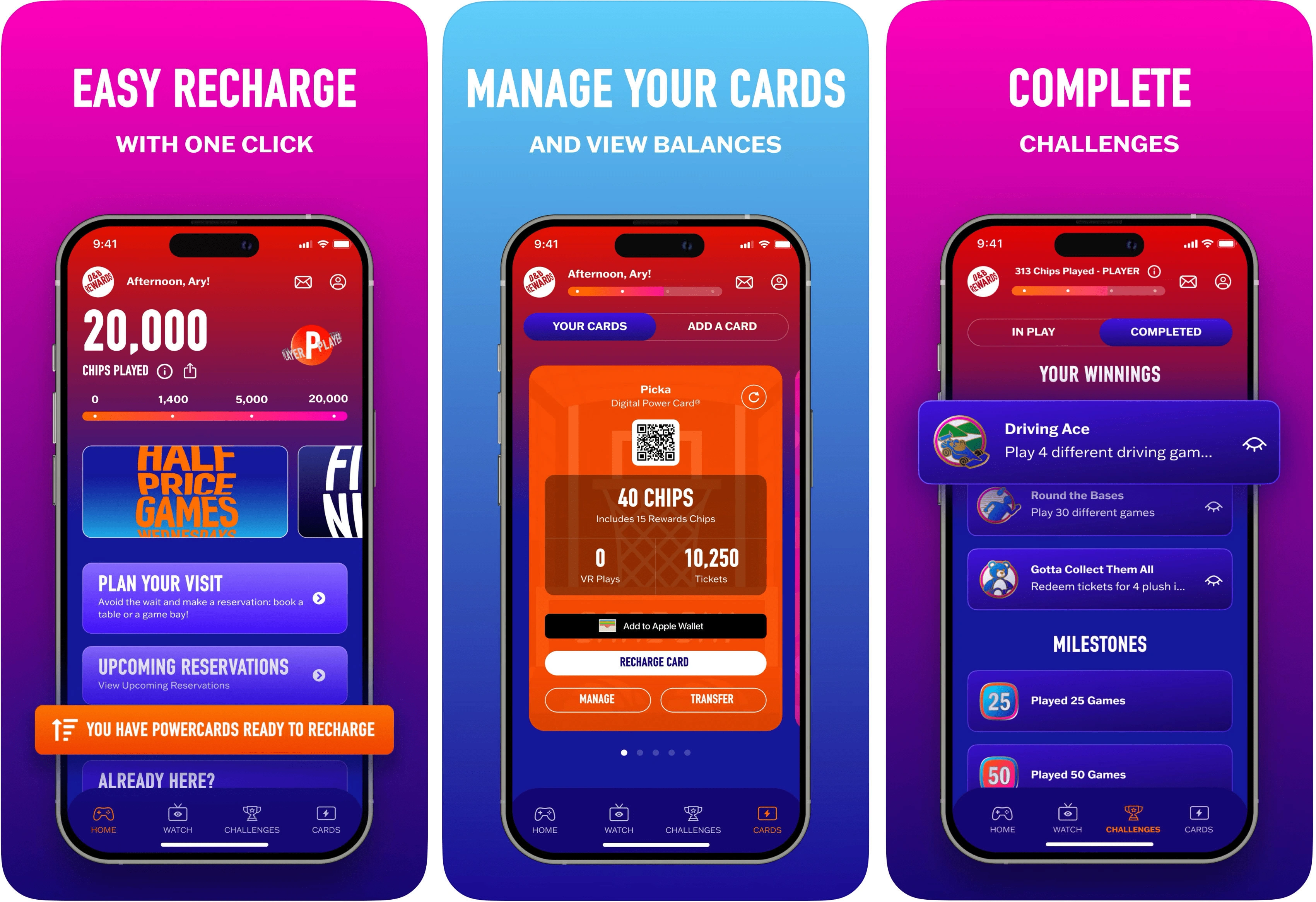 Dave & Buster's / New / Mobile App Redesign