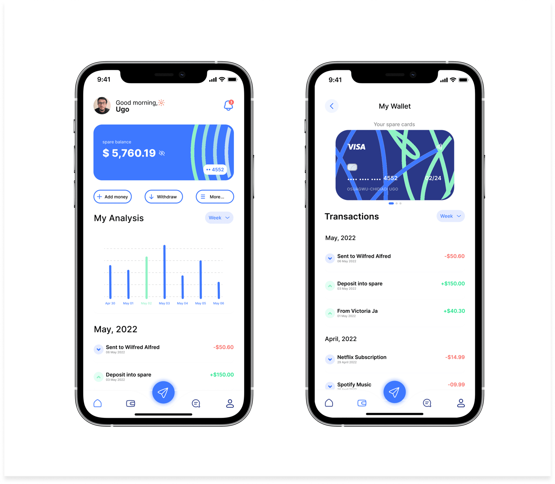 Home and Wallet Screen