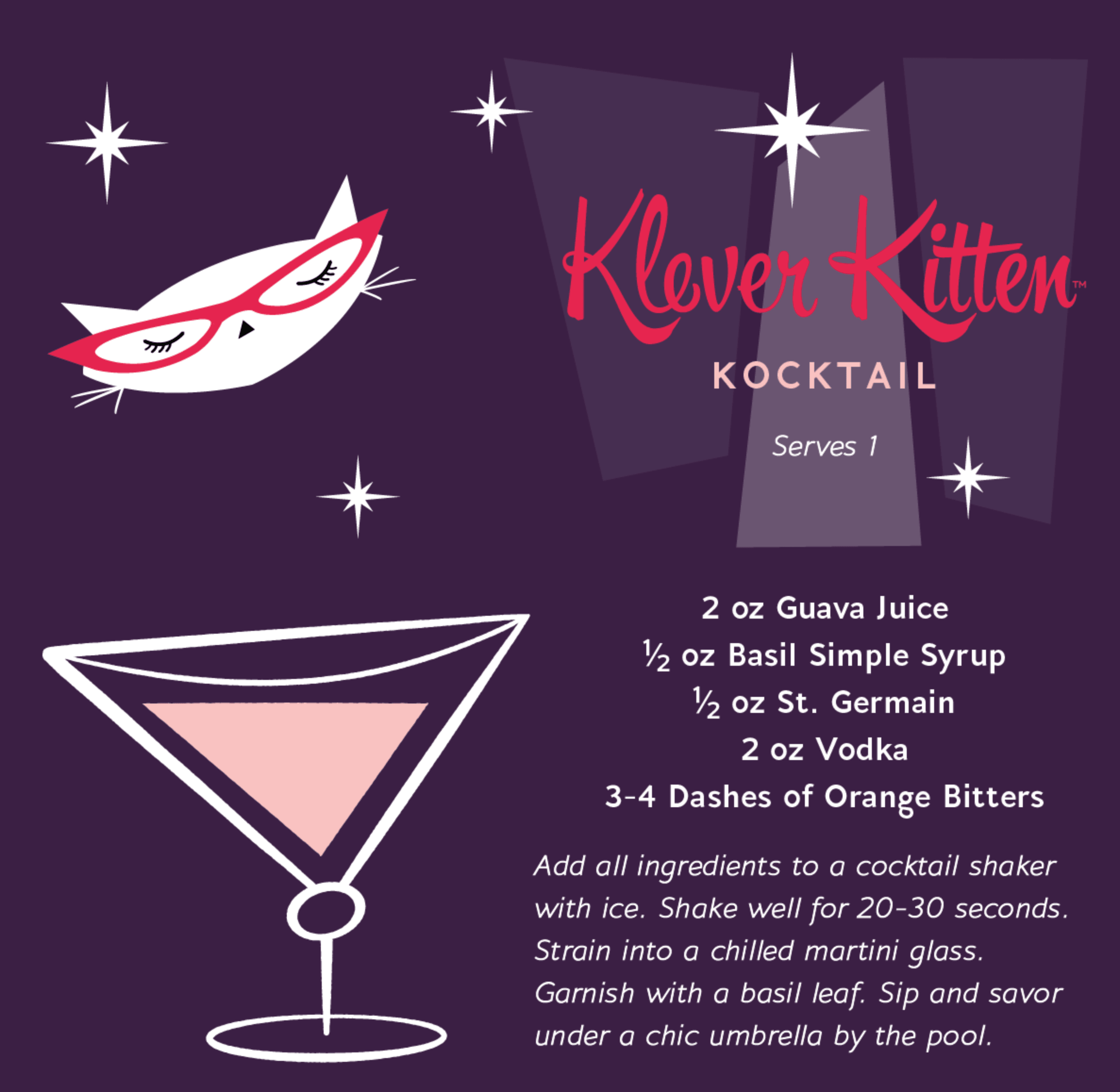 Klever Kitten magnet with custom crafted cocktail